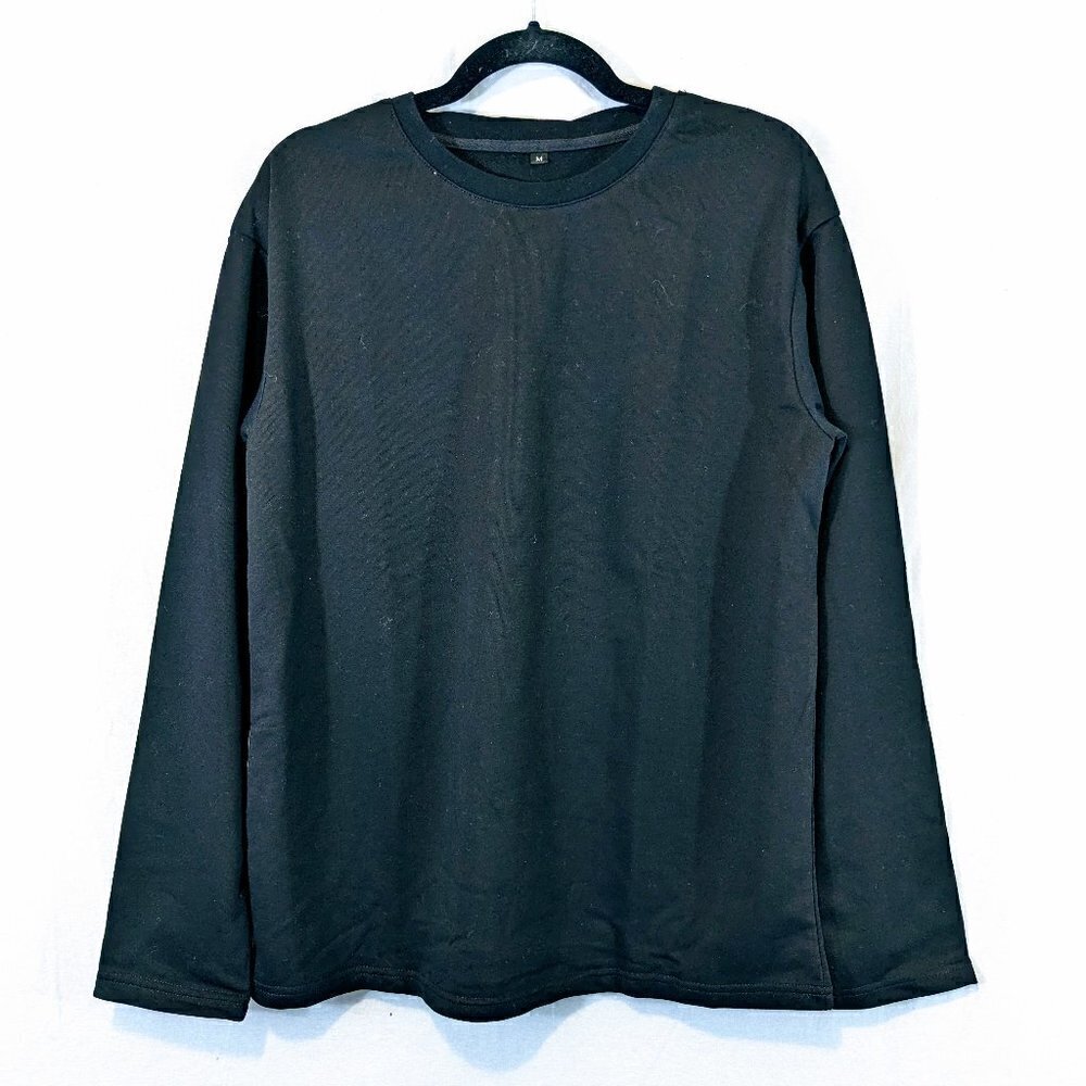 NWOT Black Long Sleeve Pullover Sweatshirt Top Size M